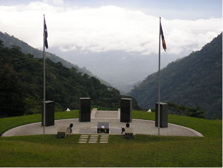 The Isurava Memorial. It is a magnificent sight. Simple, no great statues of specific men of the time. Just four stones, with the words, that would mean so much to the diggers of the time.